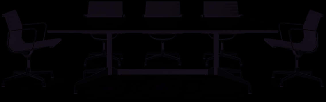 Furniture 桌布 壁紙 — 深紫色會議桌和椅子的剪影，背景為黑色。