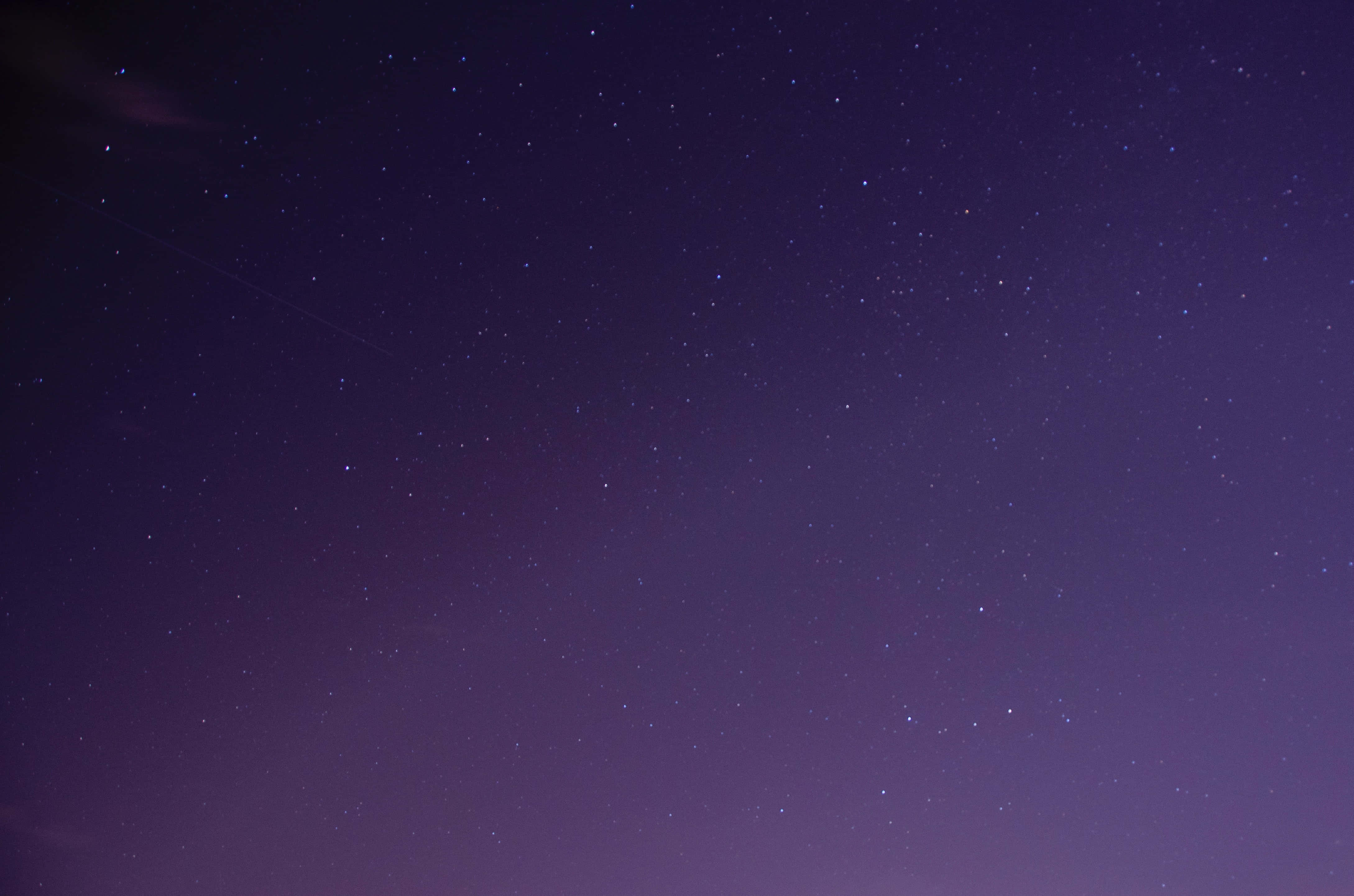 Lavender 桌布 壁紙 — 深紫色的夜空，充滿無數閃爍的星星和一顆微弱的流星劃過天際。