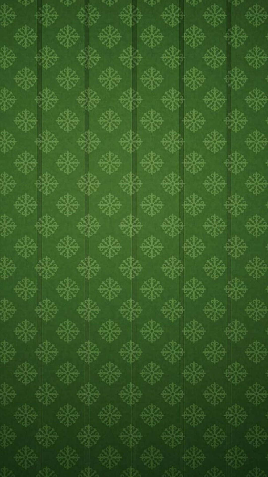 Dark Green Grunge 桌布 壁紙 — 深綠色壁紙，垂直木板上重複淺綠色雪花圖案。