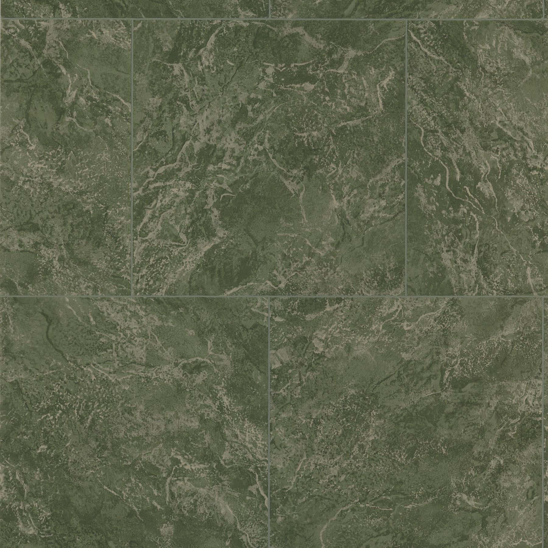 Olive Green 桌布 壁紙 — 深綠色大理石瓷磚帶有灰色紋理，以網格圖案排列。