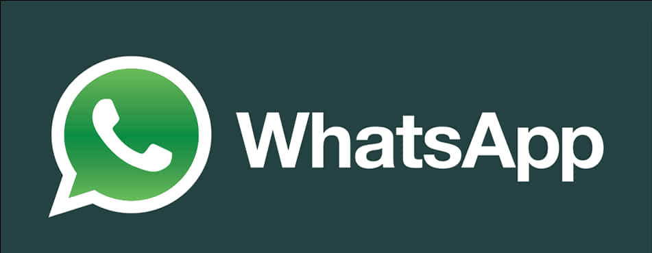 WhatsApp 桌布 壁紙 — 深綠色背景上的WhatsApp標誌，帶有綠色對話氣泡和白色電話圖標。