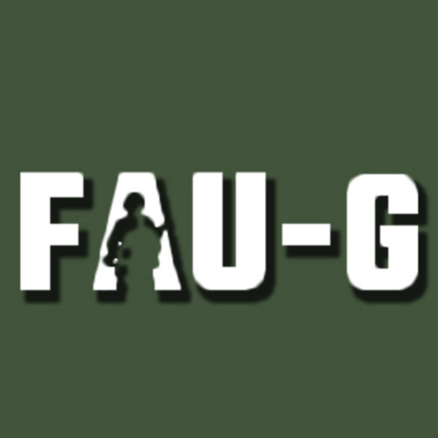 Sage 桌布 壁紙 — 深綠色背景上粗體白色 FAU-G 文字，士兵剪影融入字母 A 中。