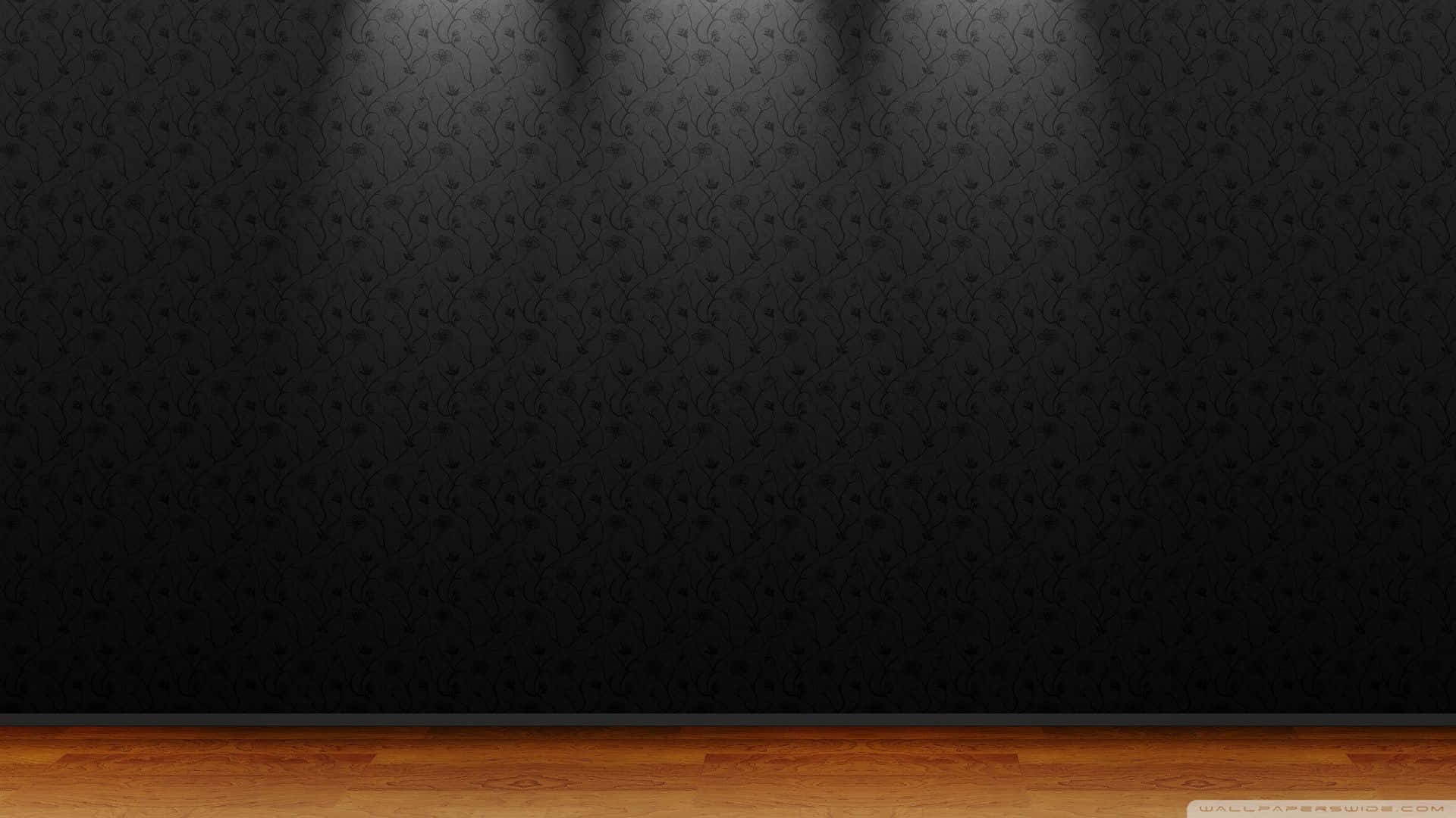 Empty Room 桌布 壁紙 — 深色圖案壁紙，在溫暖木地板上方被聚光燈光束照亮。