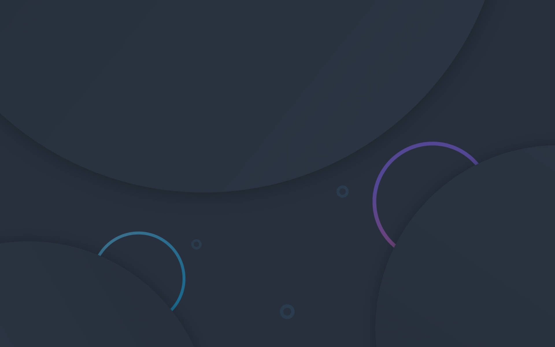Android Material Design 桌布 壁紙 — 深色抽象背景，帶有柔和的分層圓圈和微妙的藍紫色調，營造出平靜的數位美學。