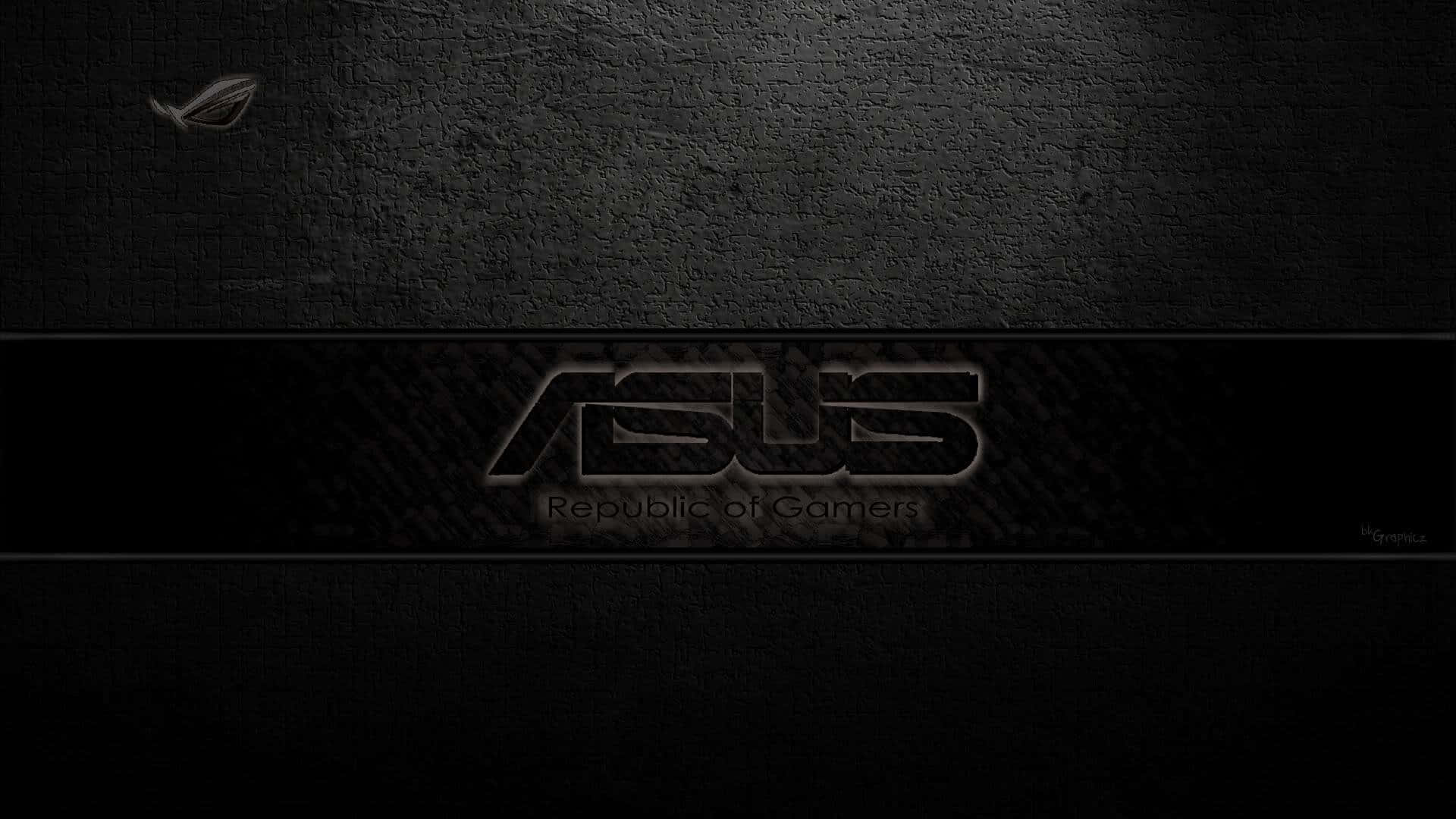 ASUS 桌布 壁紙 — 深色紋理壁紙，帶有ASUS Republic of Gamers標誌、碳纖維圖案和微妙的燈光點綴。
