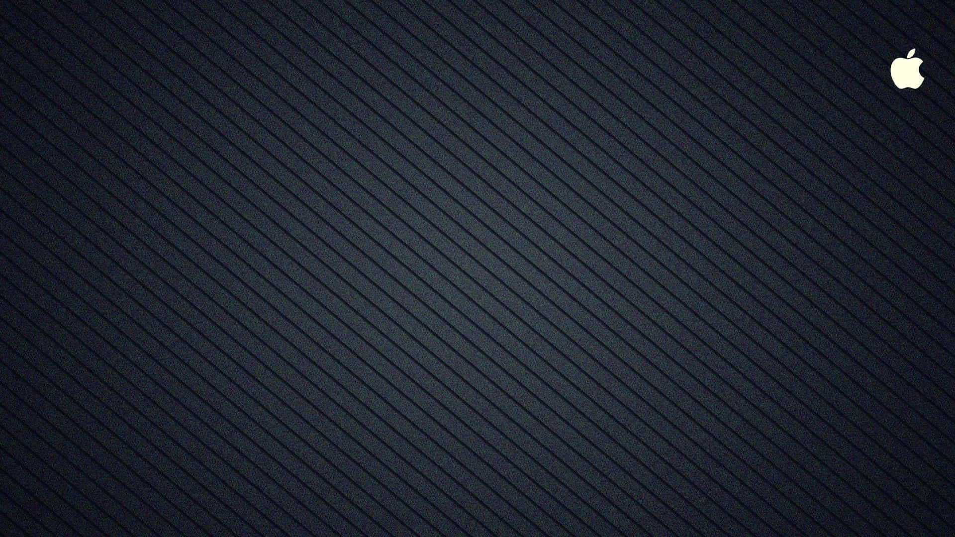 Black Macbook 桌布 壁紙 — 深色紋理壁紙，帶有對角線和角落發光的Apple標誌。