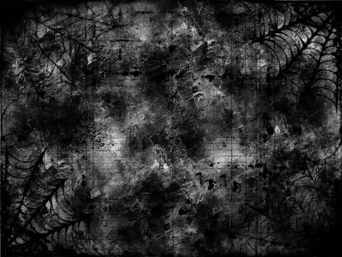 Spider Web 桌布 壁紙 — 深色紋理壁紙，帶有蜘蛛網和頹廢風格圖案，單色調。