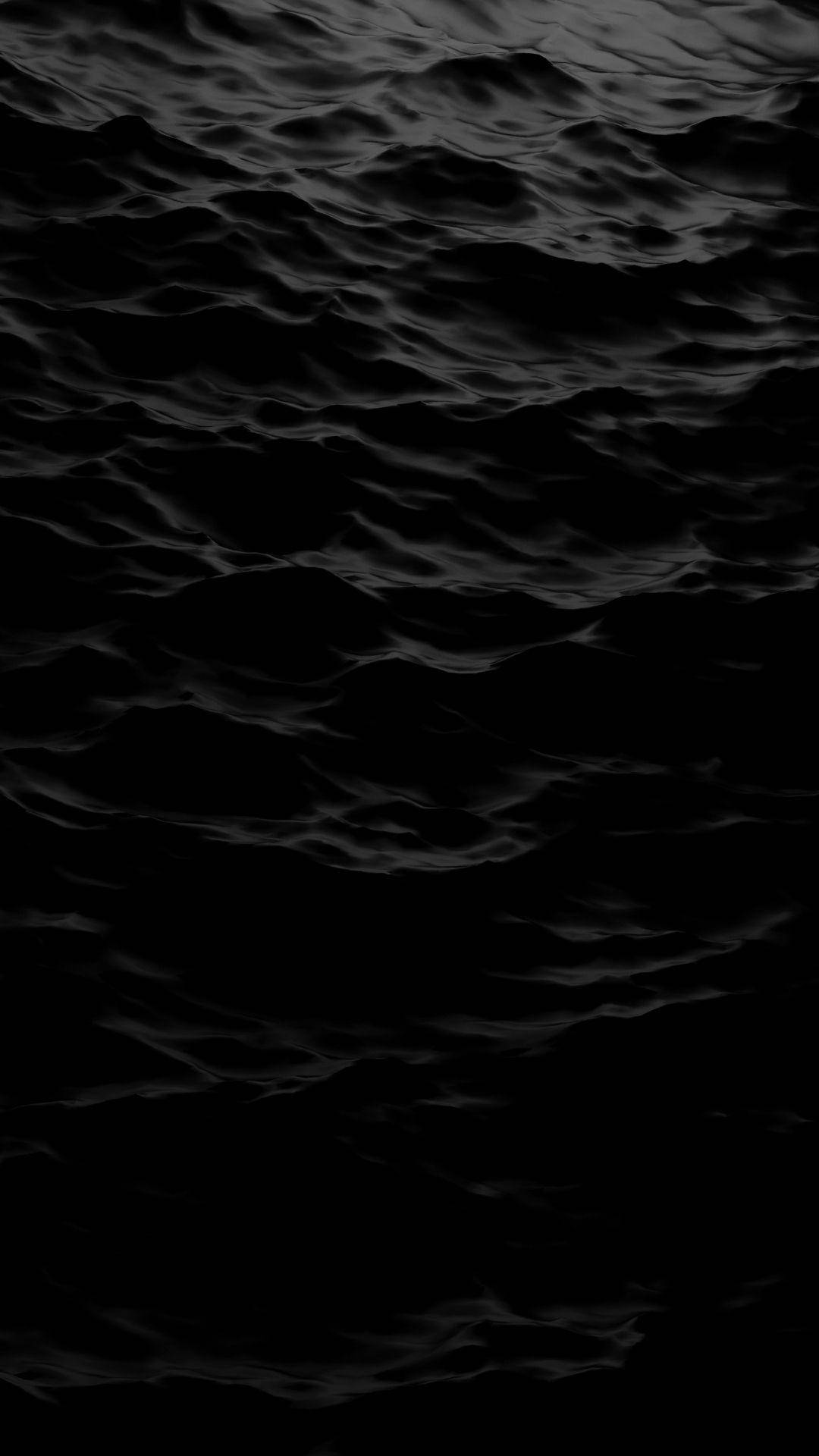 iPhone 桌布 壁紙 — 深色紋理波浪在黑色虛空中蕩漾，帶有微妙的灰色高光。