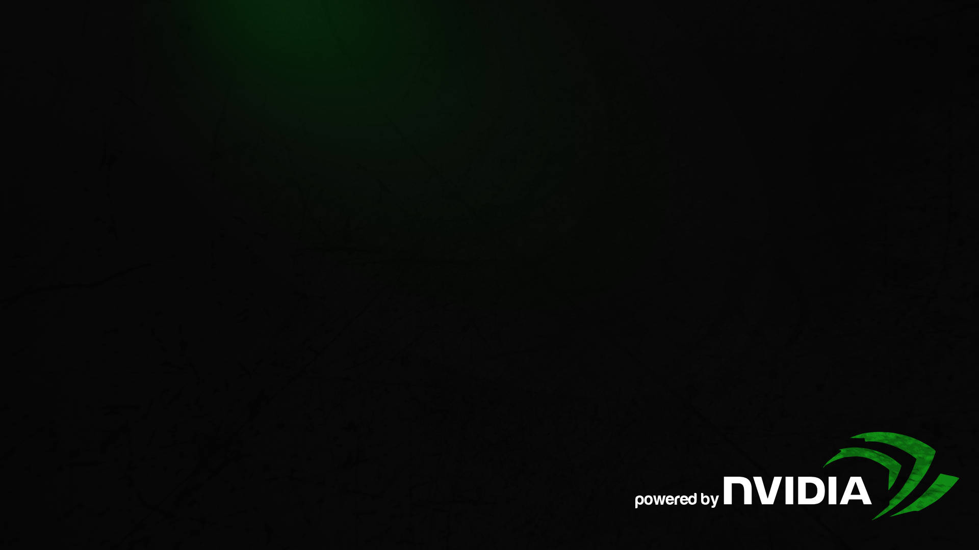 nvidia 桌布 壁紙 — 深色紋理背景，帶有微弱綠色光芒，右下角有NVIDIA標誌。