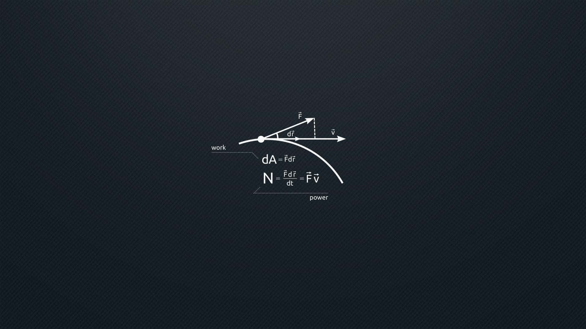 Minimalist Technology 桌布 壁紙 — 深色紋理背景上的白色物理方程式和向量圖。