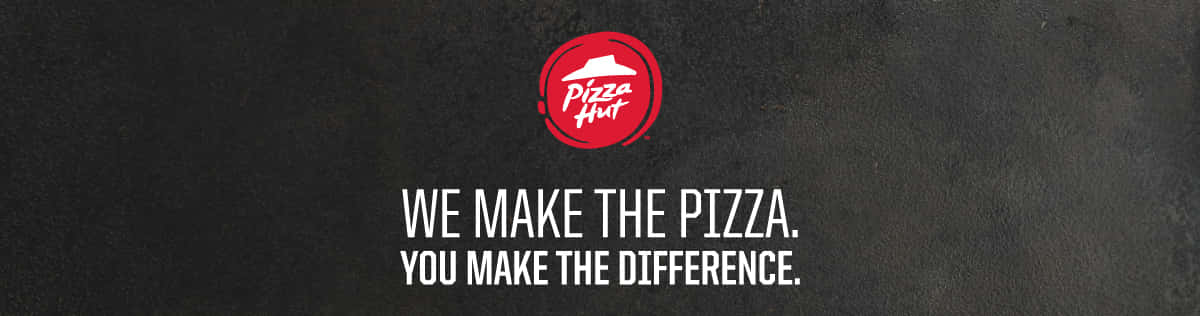 Pizza Hut標誌附有標語：我們製作披薩，您帶來改變 — 必勝客 壁紙