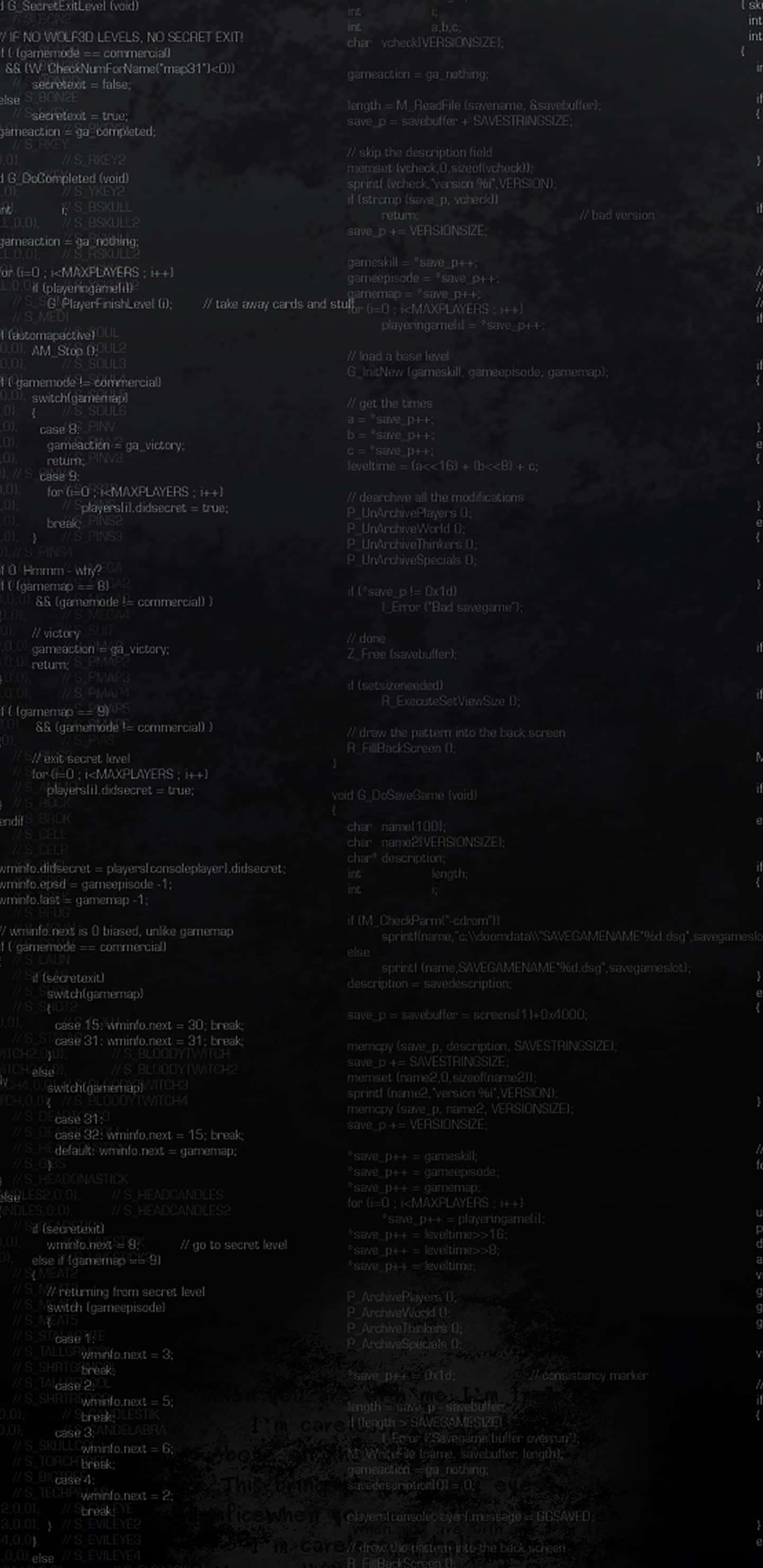 Pixel 3xl Programming 桌布 壁紙 — 深色背景，充滿淺藍色和白色的發光電腦代碼線條。