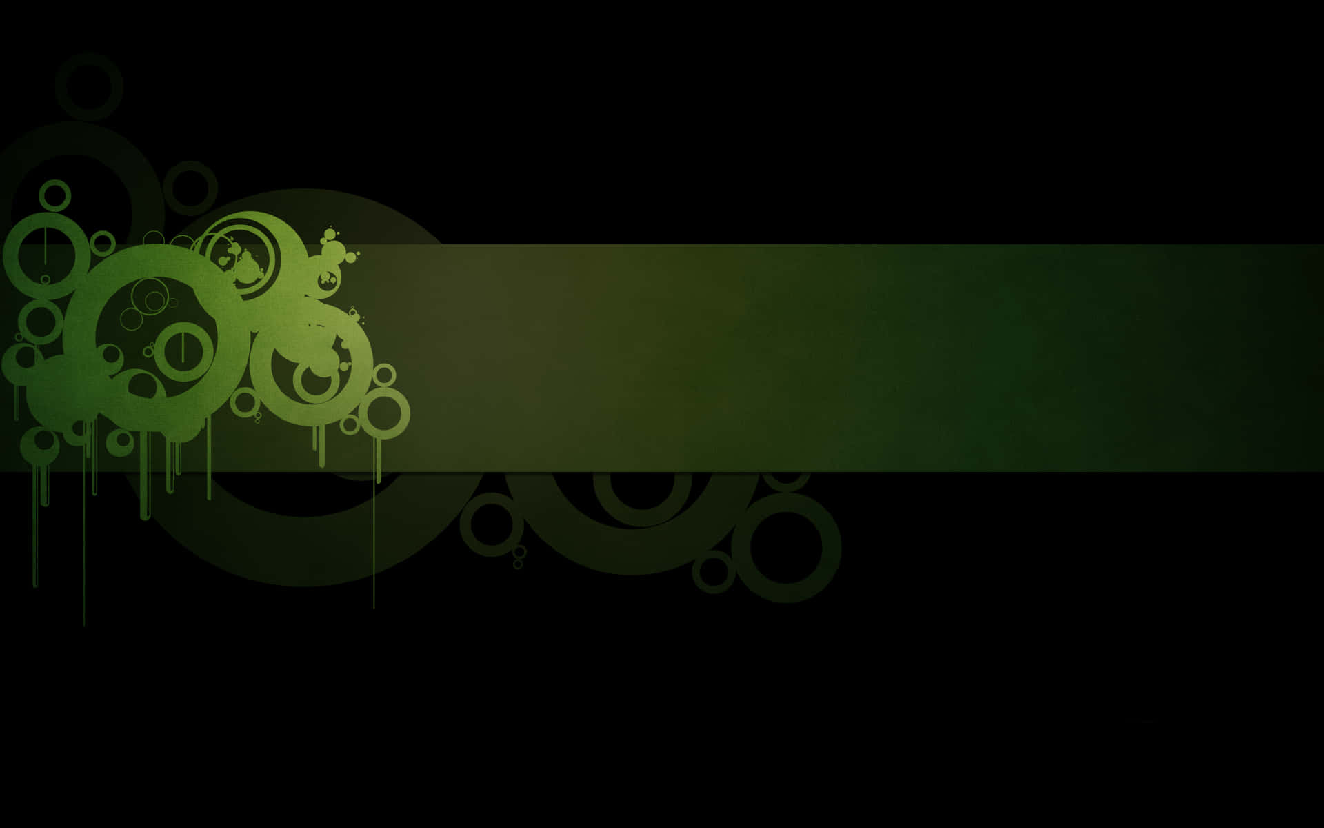 Green And Black 桌布 壁紙 — 深色背景，帶有發光綠色抽象圓形圖案，像油漆一樣滴落。