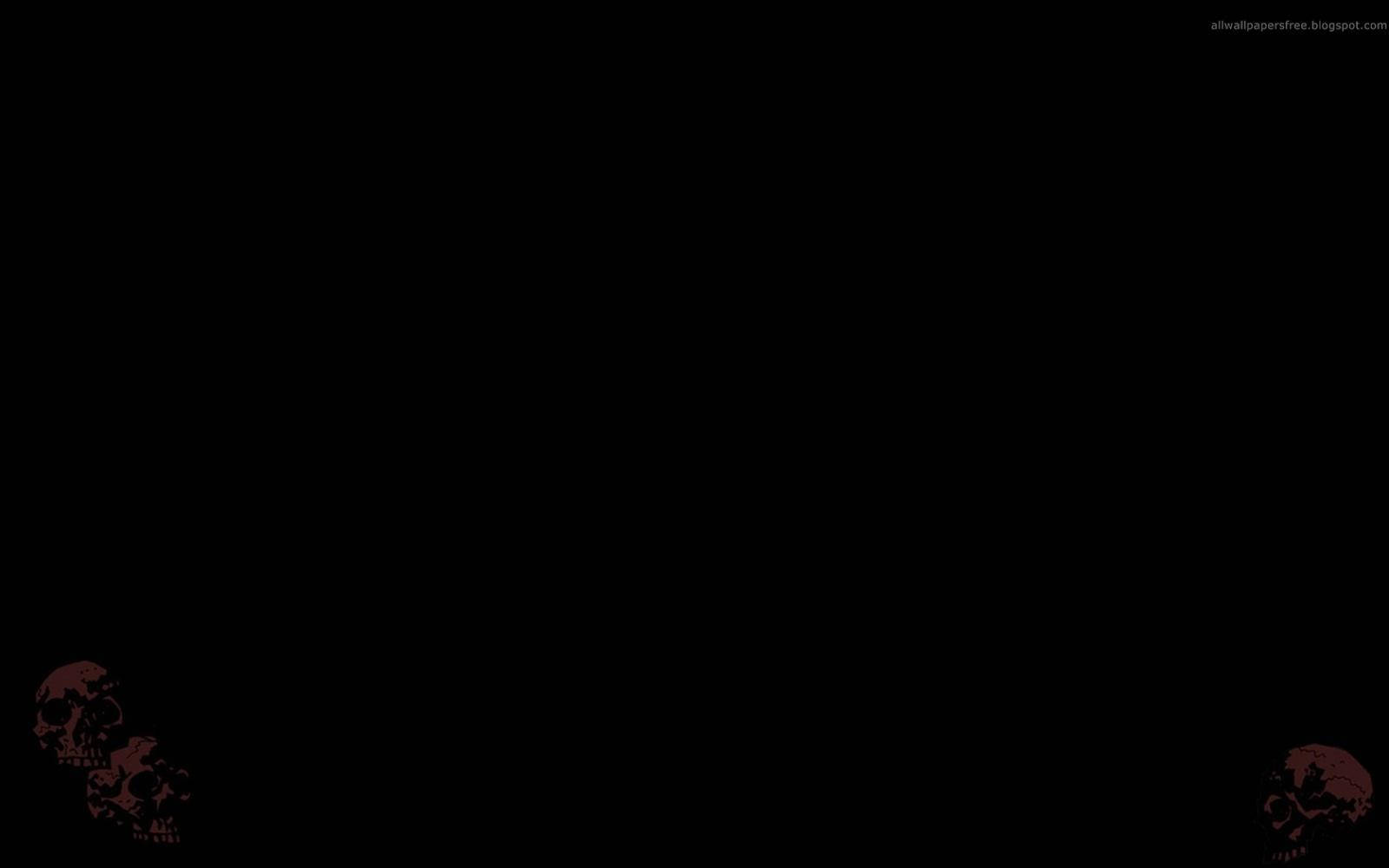Pure Black 桌布 壁紙 — 深色背景，底部角落隱約放置了微弱的紅色骷髏，營造出極簡而詭異的氛圍。