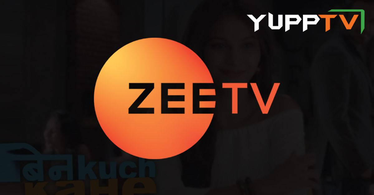 television 桌布 壁紙 — 深色背景上有一個發光的橙色圓圈，帶有粗體 ZEETV 文字，其後有模糊的面孔。