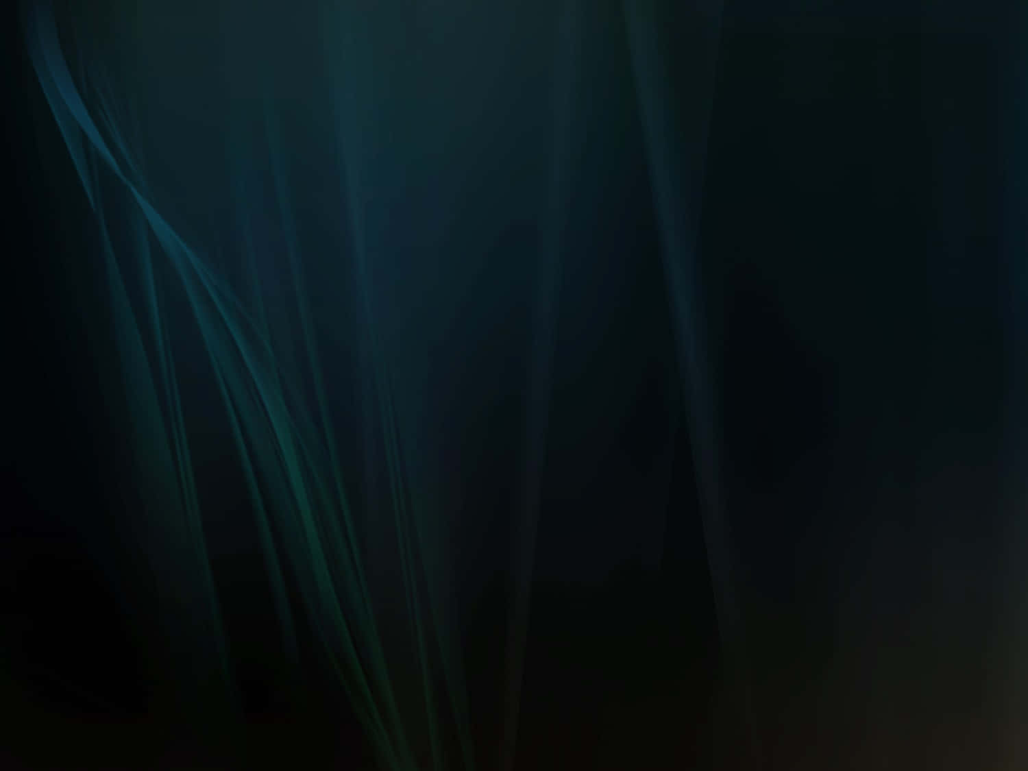 Dark Teal 桌布 壁紙 — 深藍綠色光束穿透陰影虛空，營造出空靈神秘的抽象光芒。