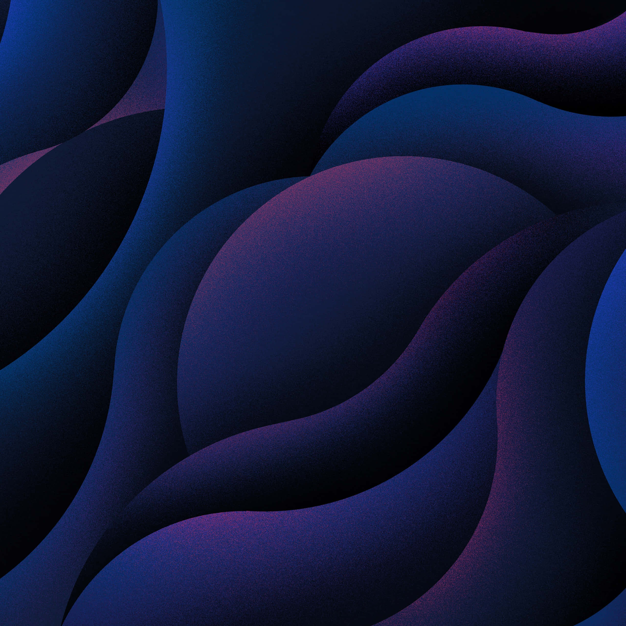 Dark Color 桌布 壁紙 — 深藍色和紫色的平滑流動波浪，搭配柔和漸層，營造出迷人的抽象數位紋理。