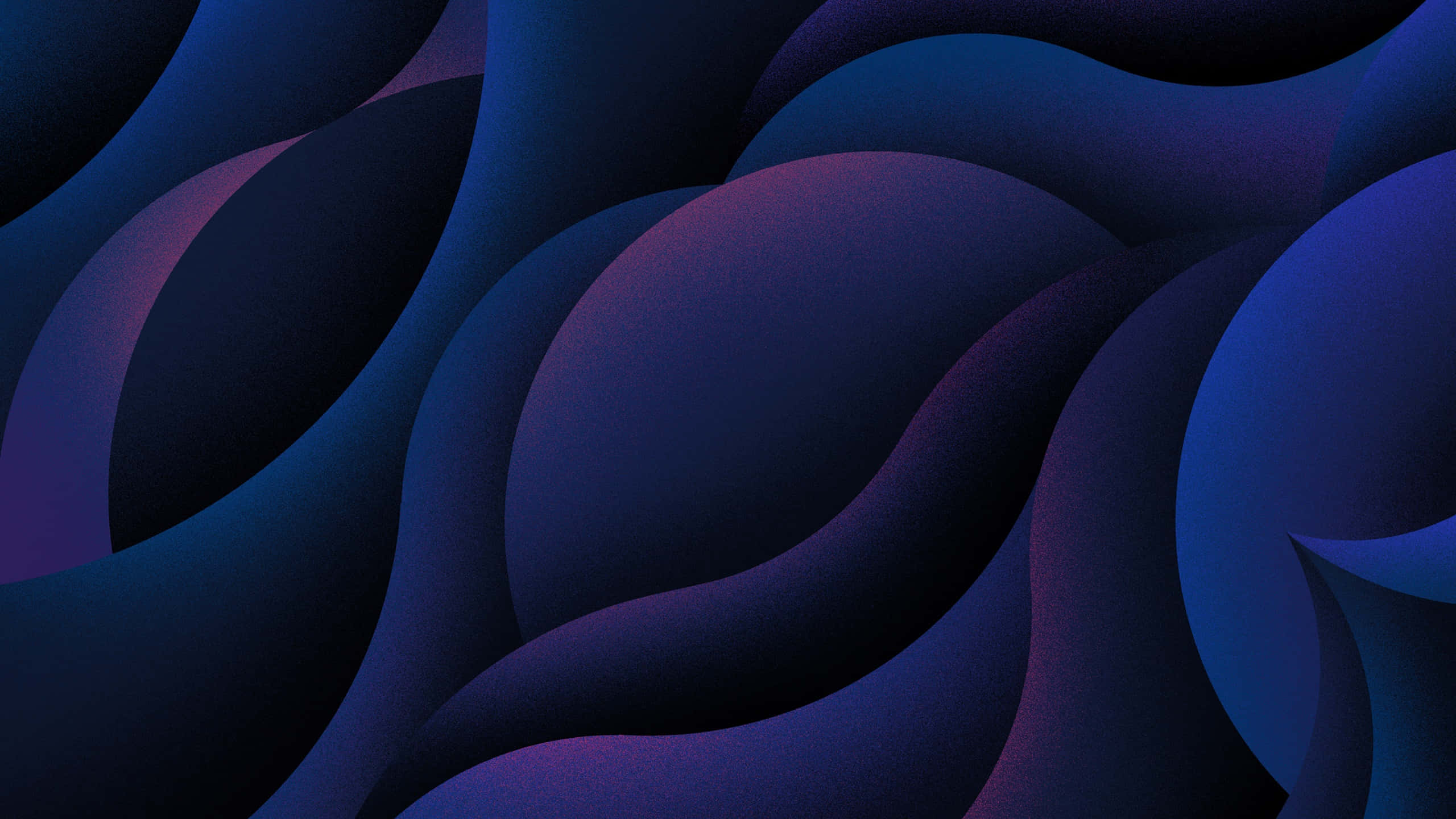 Blue And Purple 桌布 壁紙 — 深藍色和紫色的流動抽象波浪營造出光滑、現代的數位藝術背景。