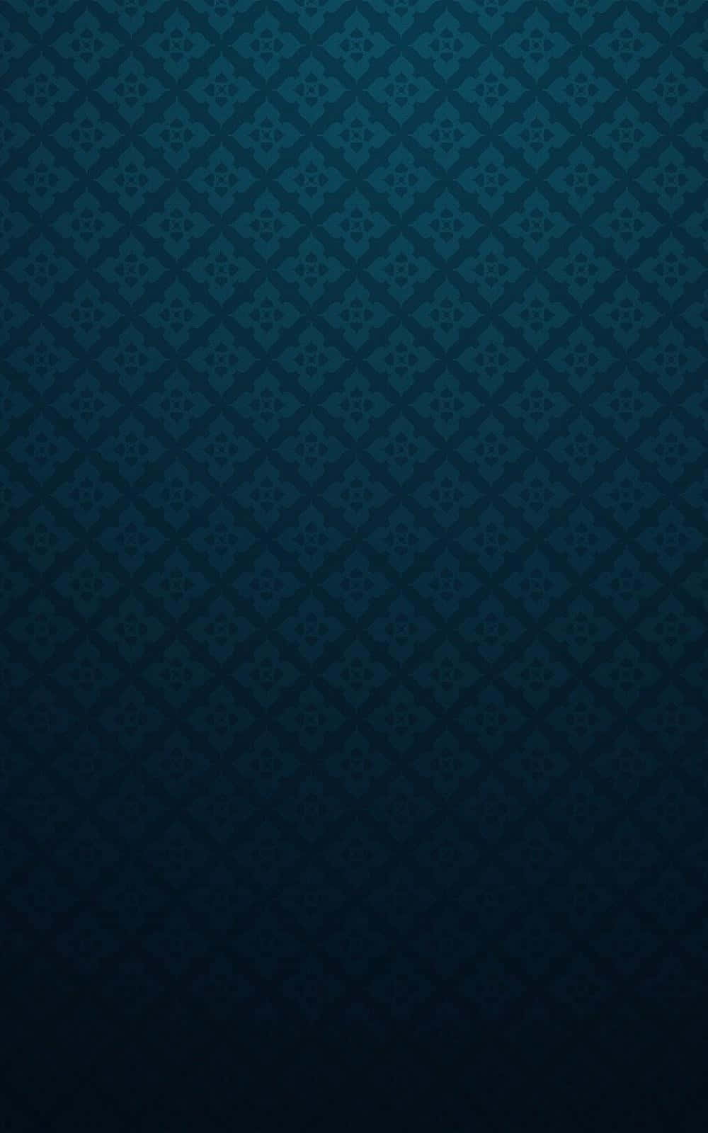 Dark Blue Pattern 桌布 壁紙 — 深藍色壁紙，帶有重複的大馬士革圖案，底部漸變為黑色。