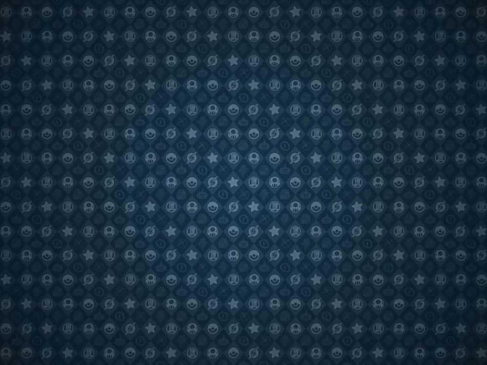 Pattern Phone 桌布 壁紙 — 深藍色壁紙，帶有重複的微弱白色笑臉和星星圖案。