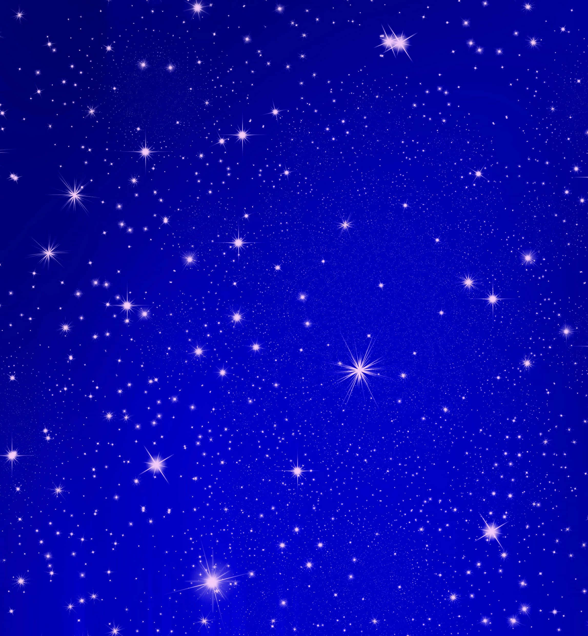 Blue Stars 桌布 壁紙 — 深藍色夜空，佈滿大小和亮度各異的閃爍白色星星。