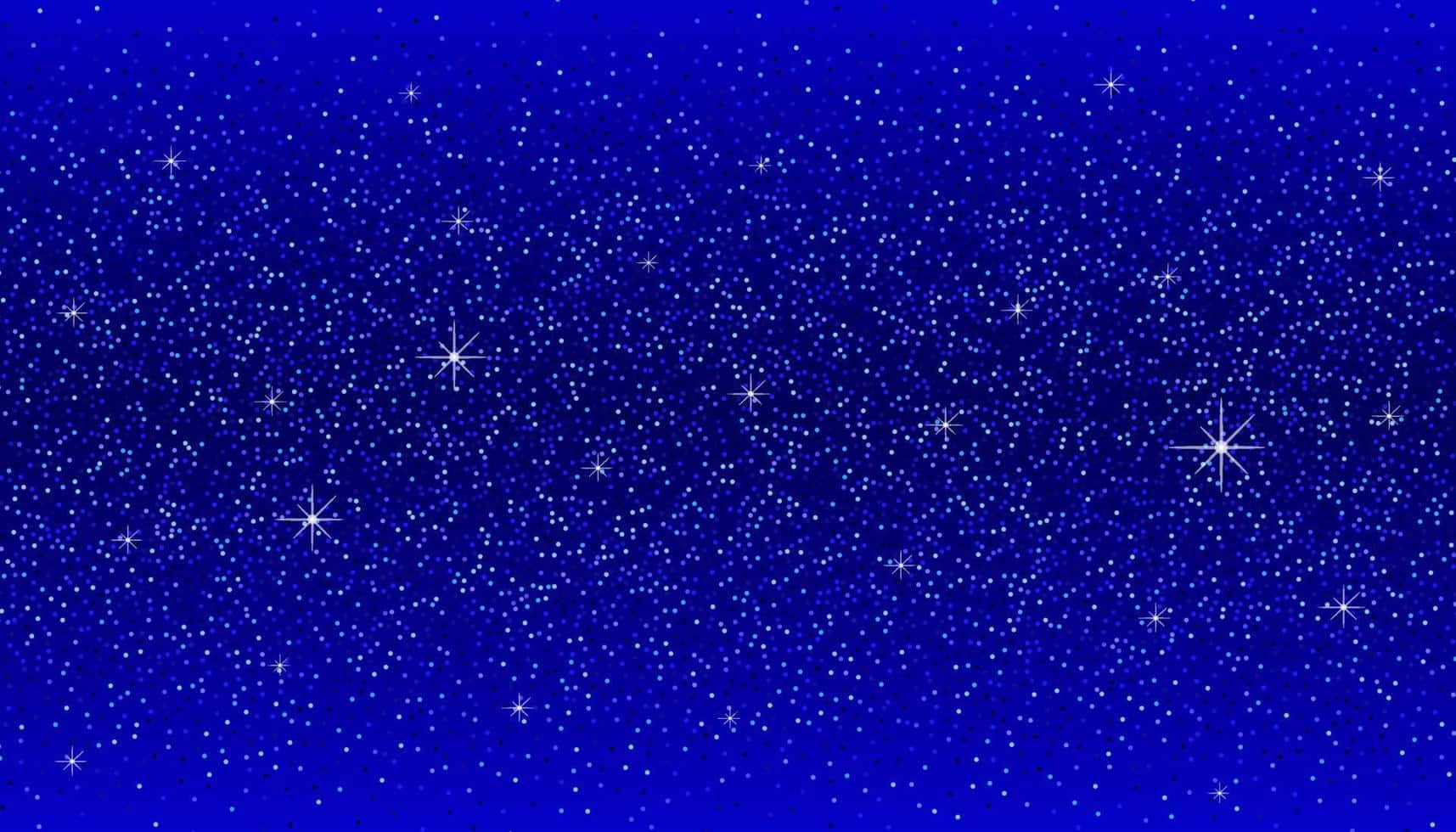 藍色 桌布 壁紙 — 深藍色夜空，佈滿大小和亮度各異的閃爍白色星星。