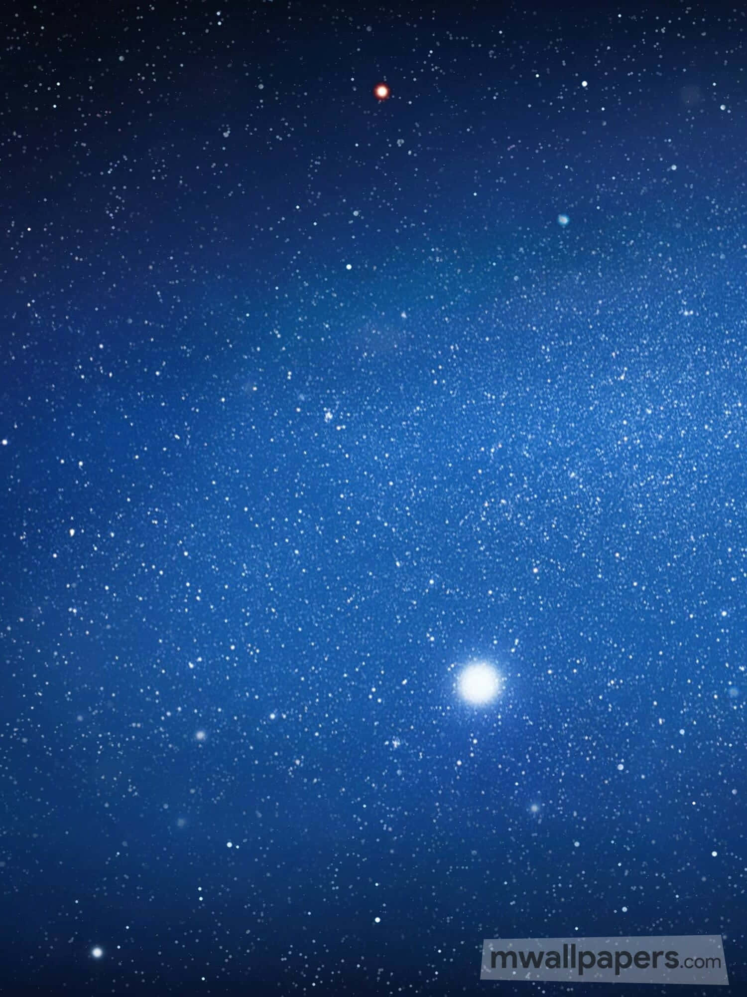 Star Sky 桌布 壁紙 — 深藍色夜空，佈滿無數閃爍星星，底部附近有一顆明亮的白色星星。
