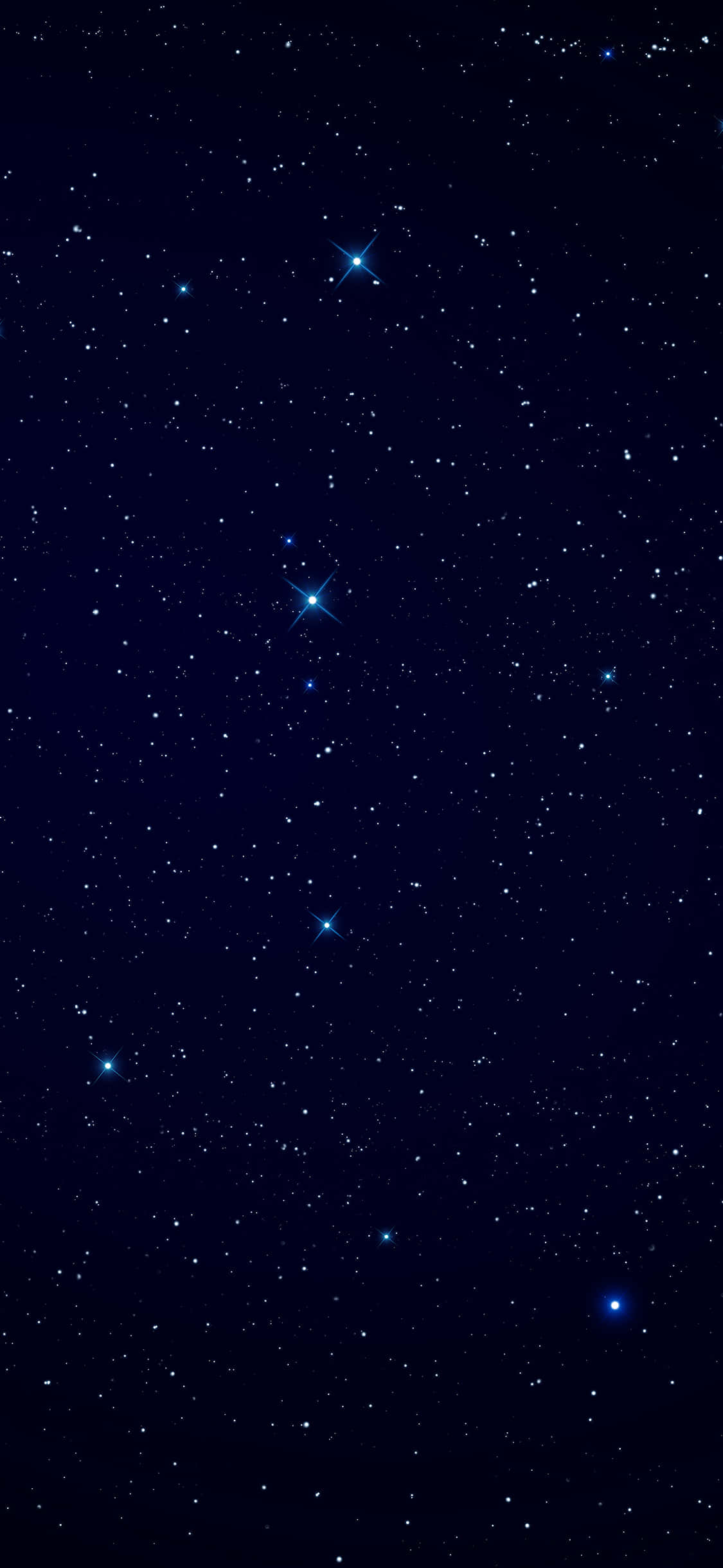 Black Stars iPhone 桌布 壁紙 — 深藍色夜空，佈滿閃爍星星和一個突出的明亮星團。