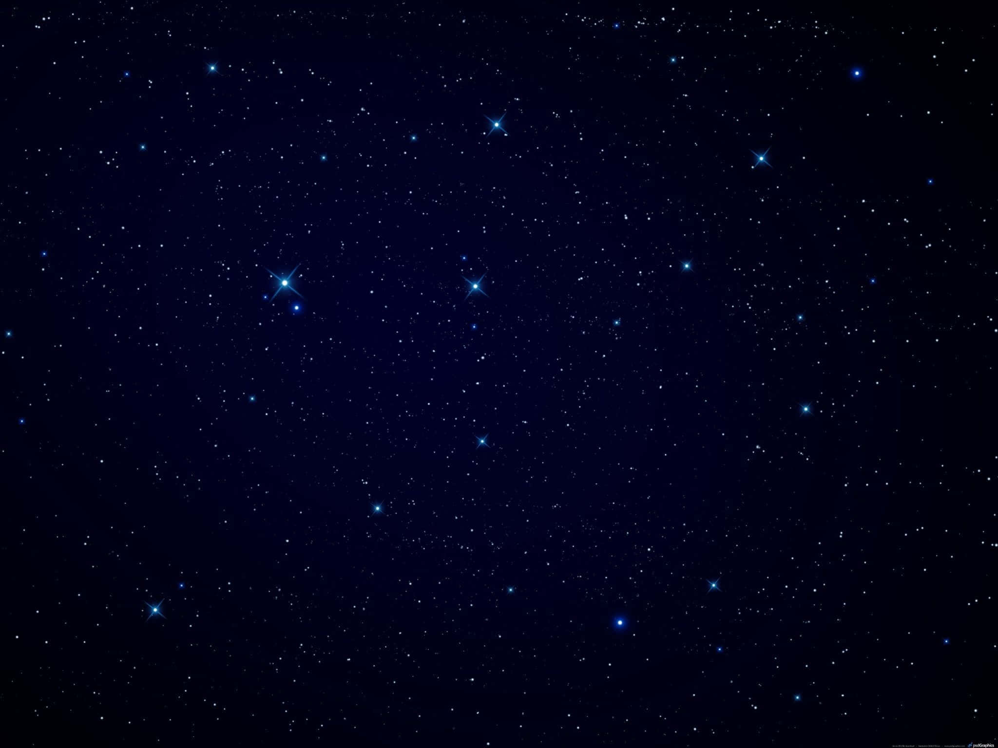 Stars Computer 桌布 壁紙 — 深藍色夜空，佈滿閃爍星星和微妙的宇宙光芒。