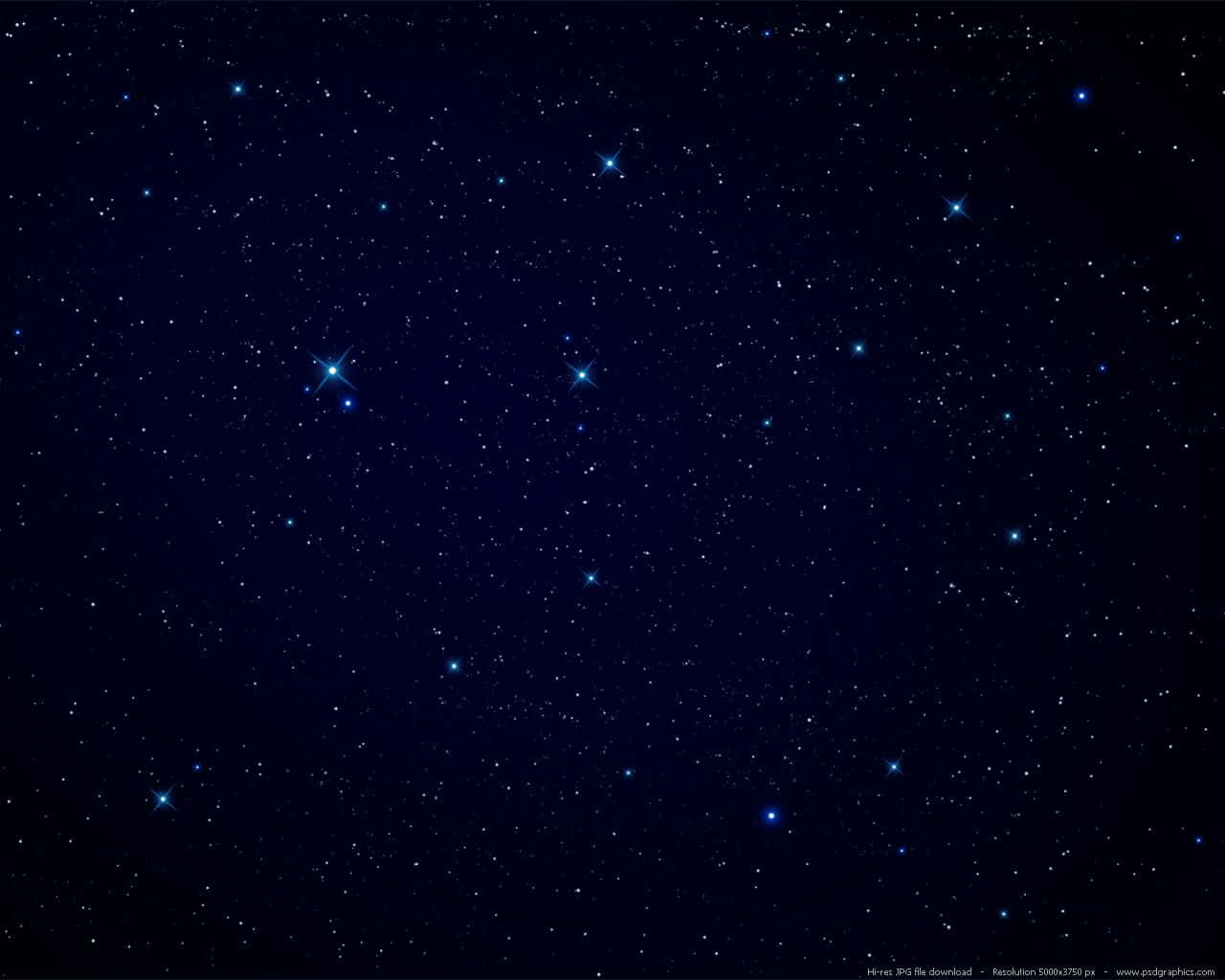 Blue Stars 桌布 壁紙 — 深藍色夜空，點綴著閃爍的星星，亮度各異，背景是黑暗的宇宙。