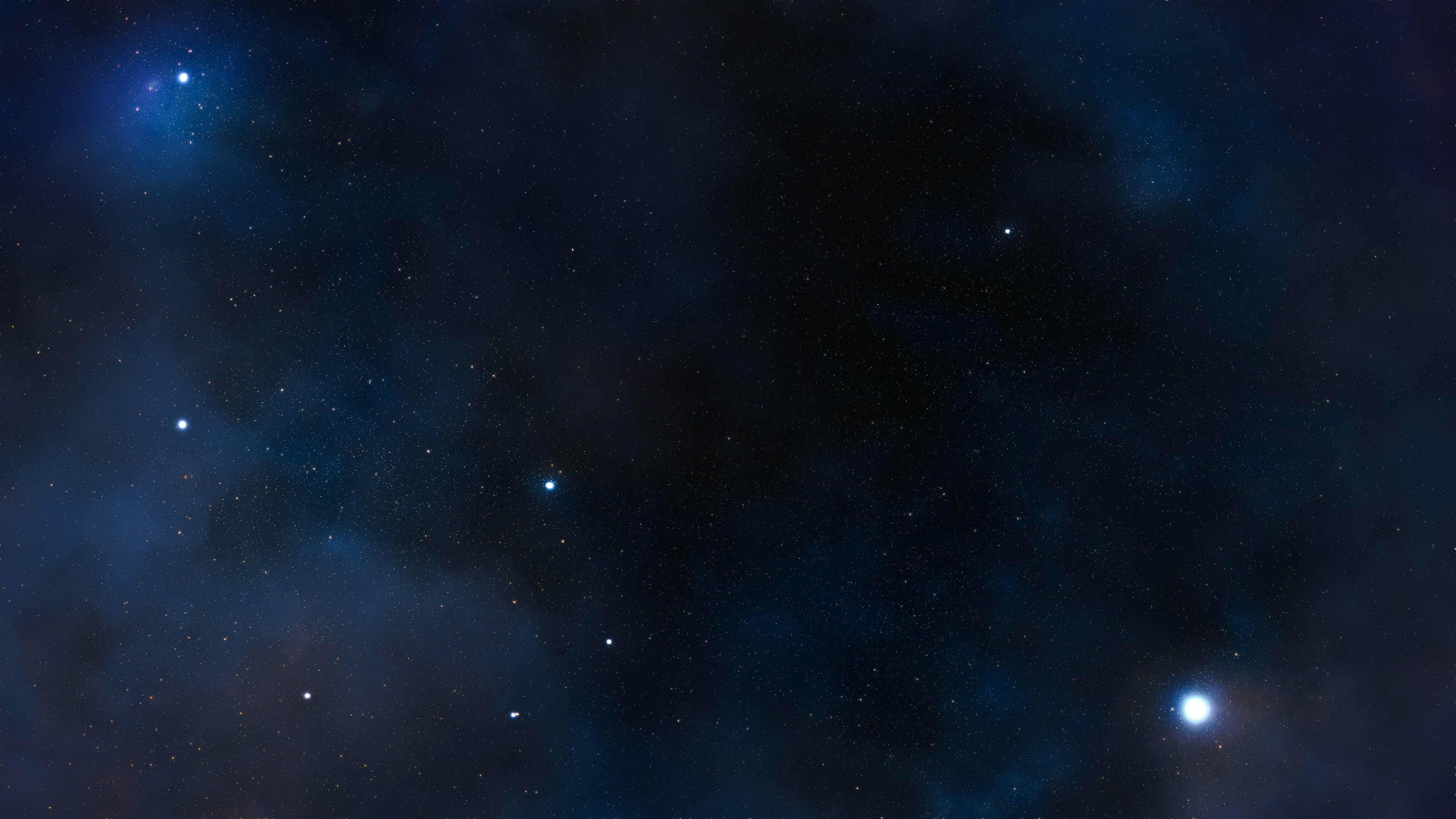 星星動圖 桌布 壁紙 — 深藍色宇宙空間，充滿發光的星星和旋轉的星雲，背景是黑暗虛空。