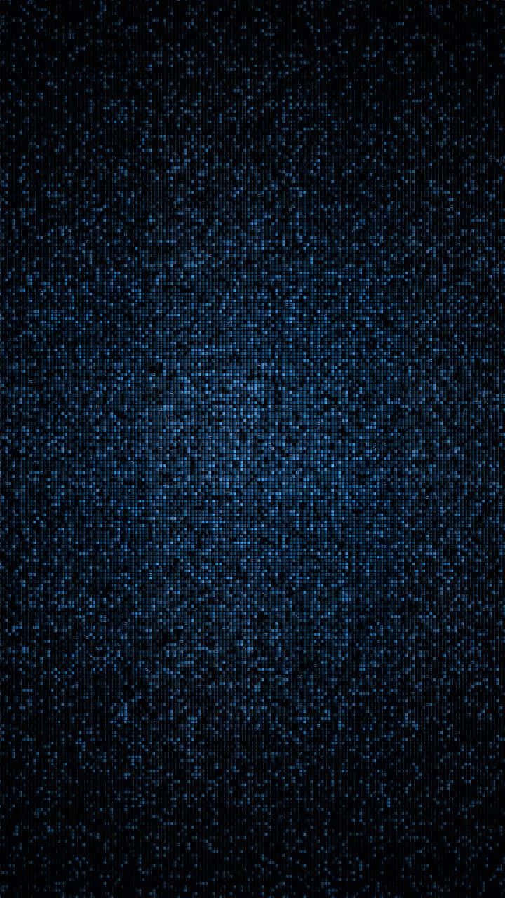 720x1280 桌布 壁紙 — 深藍色數位像素紋理，帶有從中心向黑色背景輻射的發光斑點。