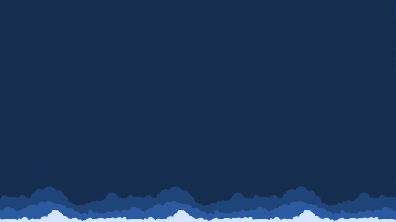 1366x768 Minimalist 桌布 壁紙 — 深藍色背景上的漸變藍色抽象分層波浪圖案。
