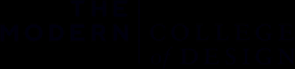 Logo Design 桌布 壁紙 — 深藍色襯線文字在黑色背景上顯示「THE MODERN COLLEGE of DESIGN」。