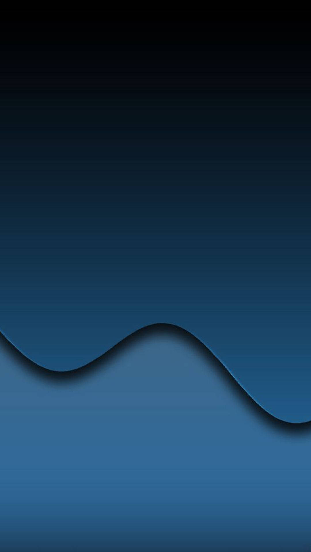 Cool Phone 桌布 壁紙 — 深藍色調的極簡抽象漸變，底部有一個平滑的波浪輪廓。