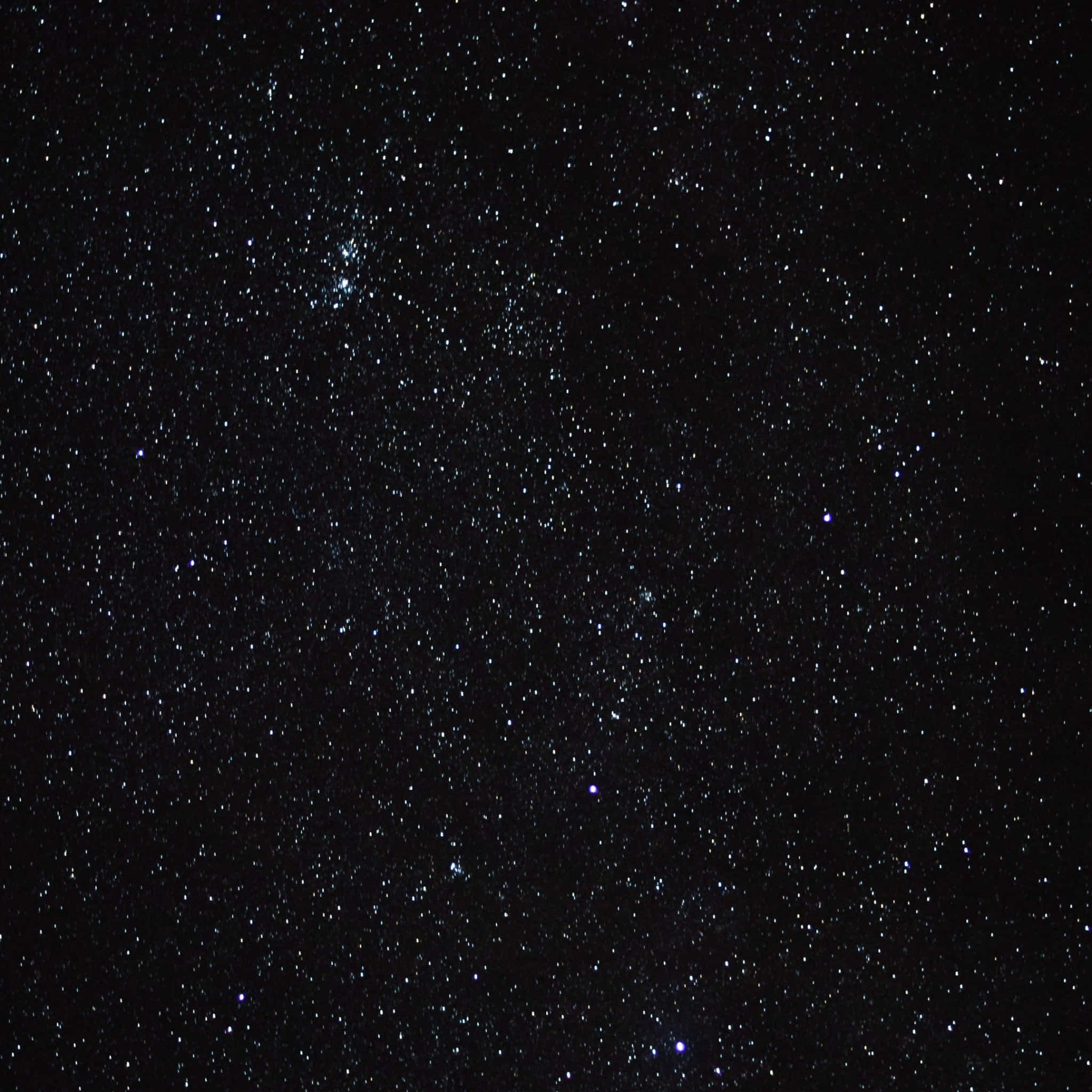 Black Space 桌布 壁紙 — 深邃漆黑的夜空，密密麻麻地布滿無數閃爍的星星和一個微弱發光的星雲。