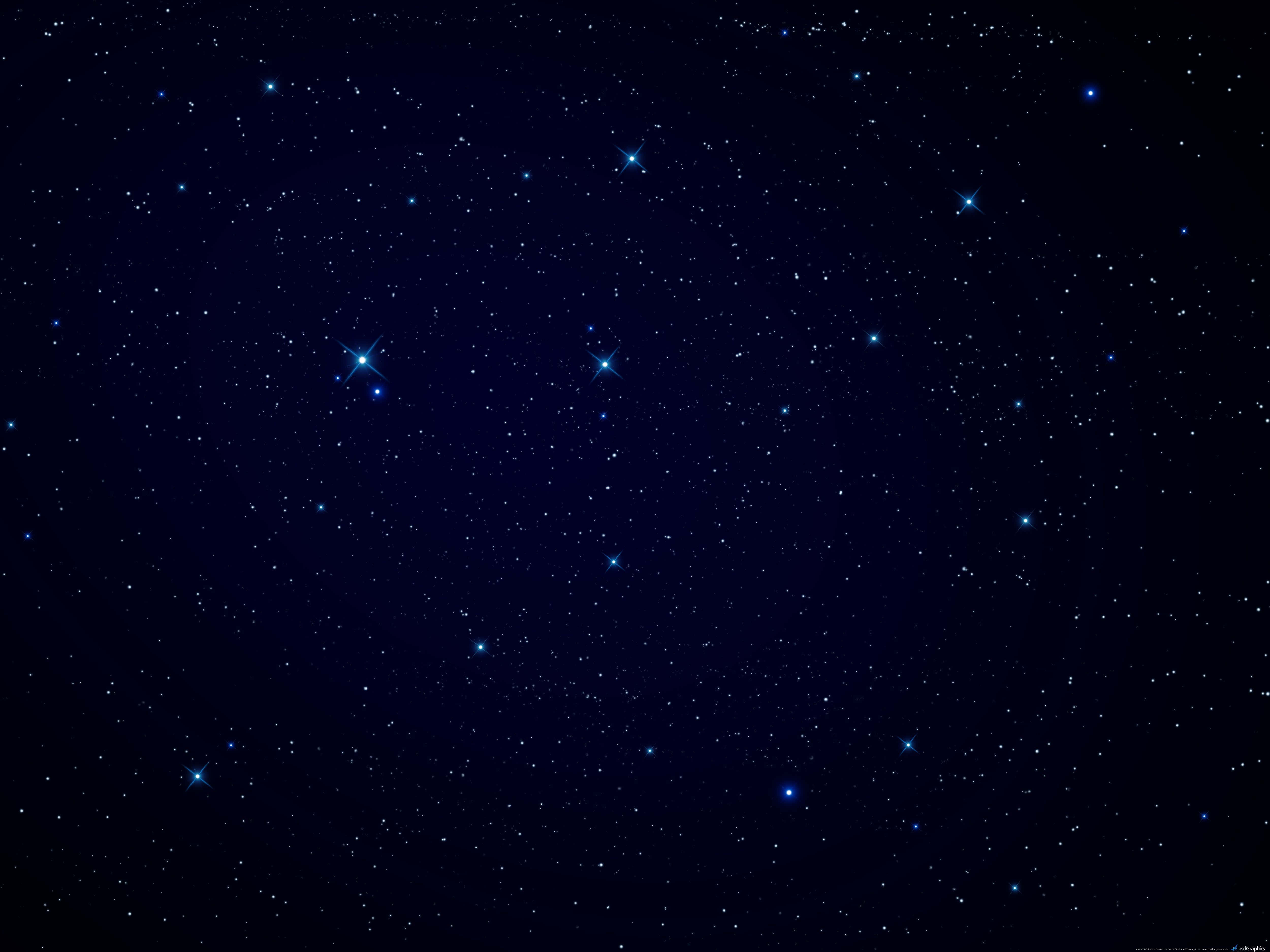 Stars 桌布 壁紙 — 深邃的藍色夜空，佈滿閃爍的星星和微妙的宇宙光芒。