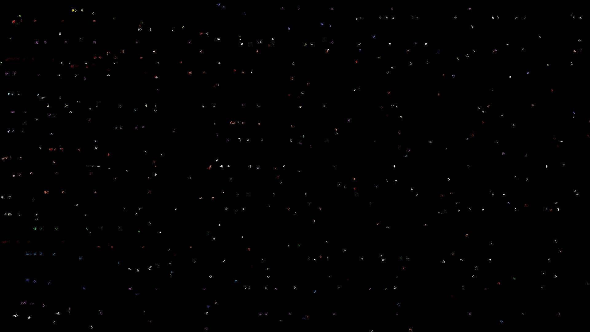 Solid 桌布 壁紙 — 深邃的黑色夜空，充滿無數閃爍的星星，色彩繽紛。