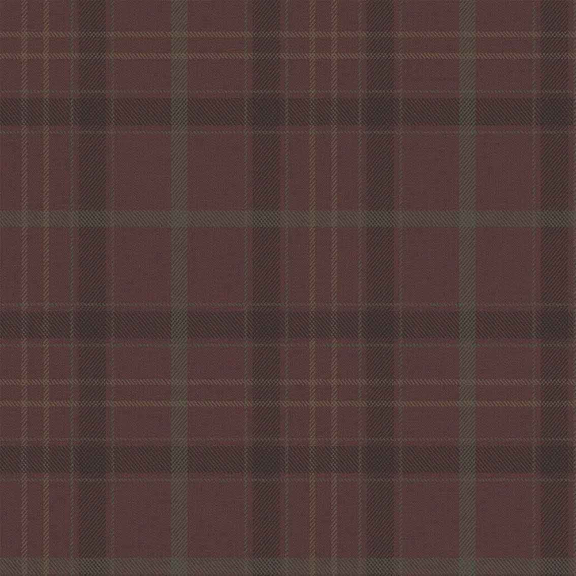 Red Checkered 桌布 壁紙 — 深酒紅色格子布料的特寫，深綠色和米色條紋交錯，形成經典的蘇格蘭格紋圖案。