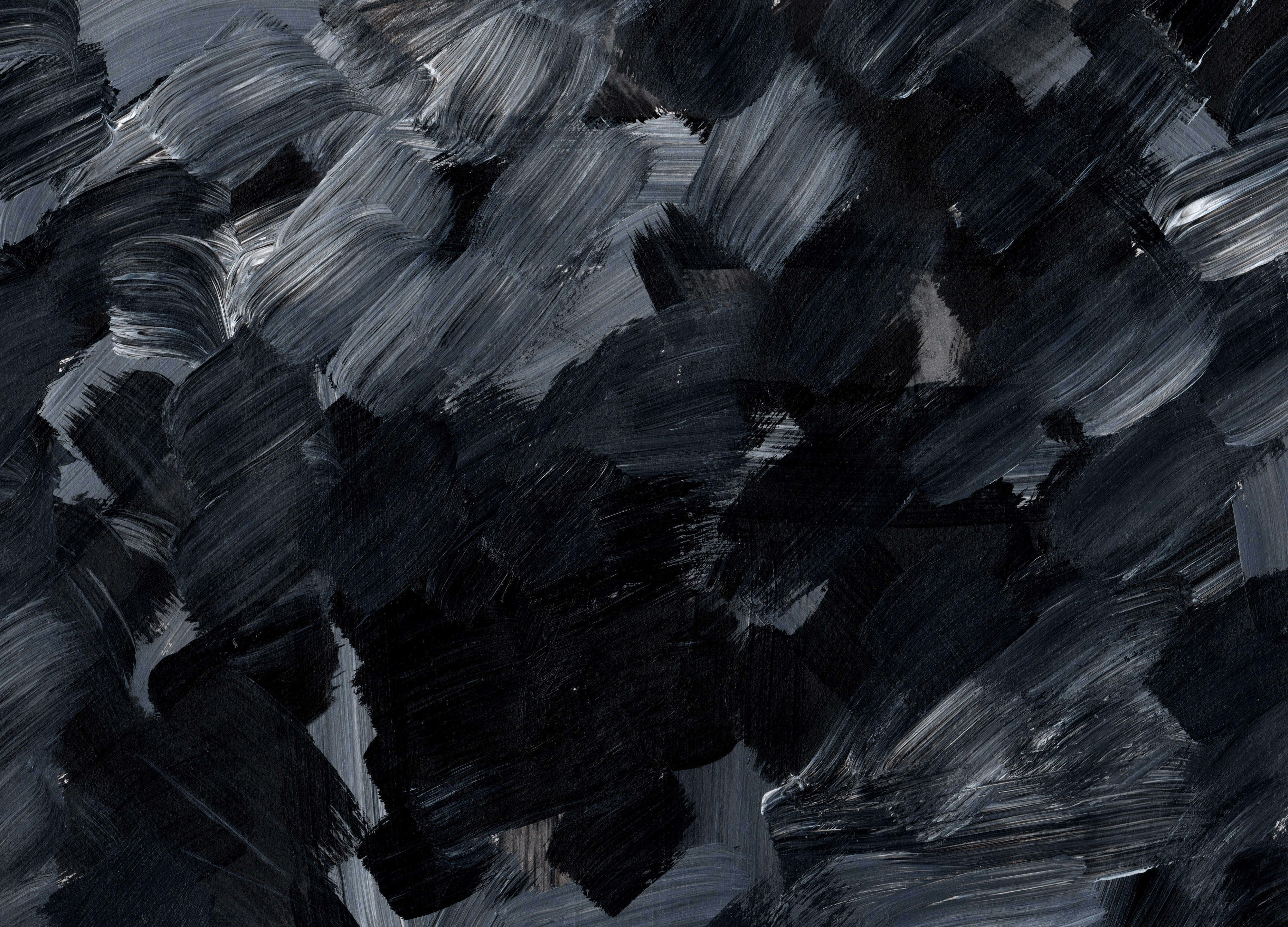 Paint Texture 桌布 壁紙 — 深黑色和灰色的醒目抽象筆觸營造出具有動態運動的紋理、陰鬱的畫布。