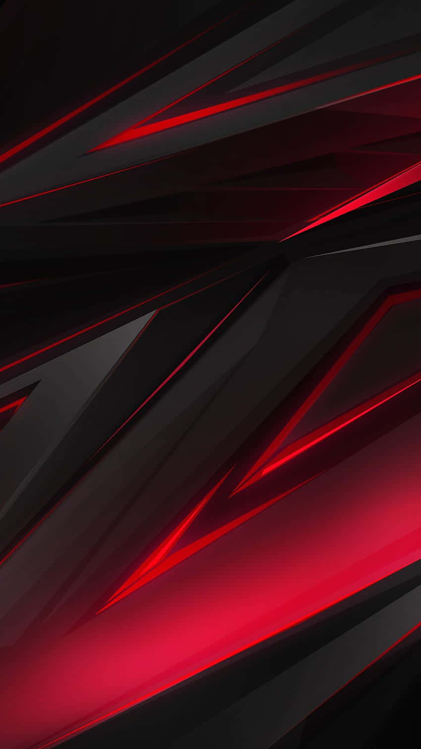 Black And Red 桌布 壁紙 — 深黑色和發光紅色的動態抽象幾何形狀，營造出時尚的現代數位藝術構圖。