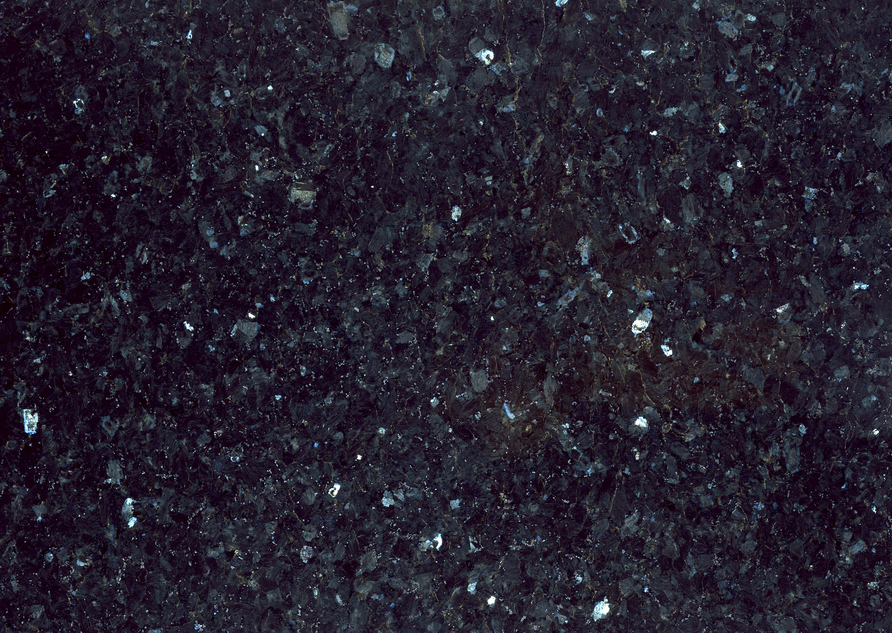 Granite 桌布 壁紙 — 深黑色基質中嵌入白色和灰色礦物斑點的深色斑點花崗岩特寫。