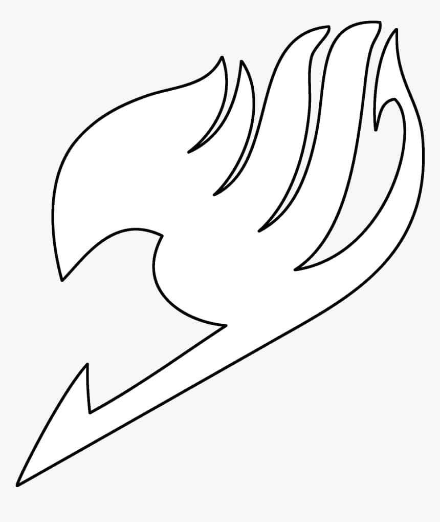 Fairy Tail Logo 桌布 壁紙 — 淺灰色背景上，一個帶有鋸齒邊緣和尖底部的風格化火焰的極簡黑色線條畫。