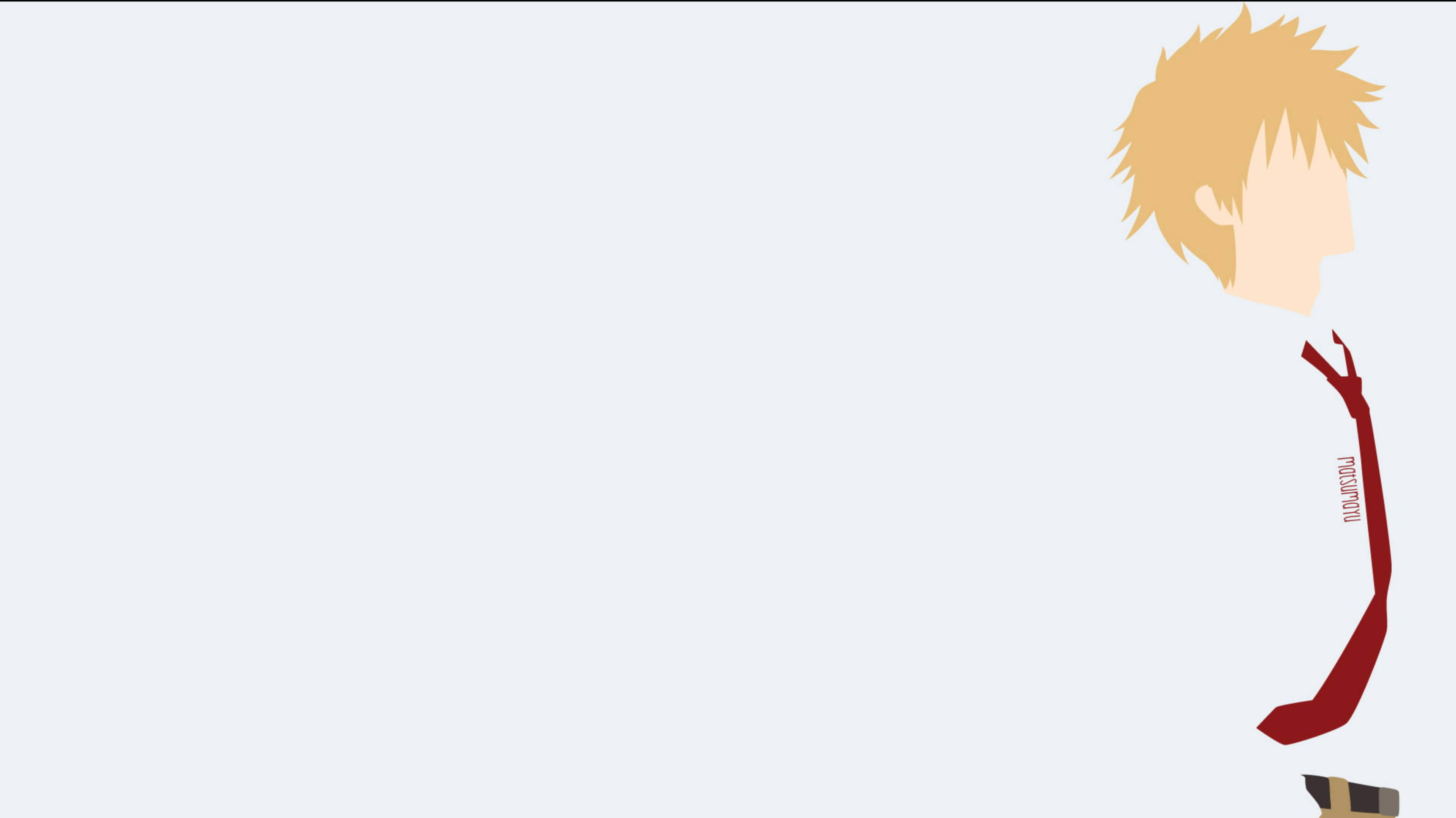 Maid Sama 桌布 壁紙 — 淺灰色背景上，金髮紅領結角色的簡約動漫風格側面。