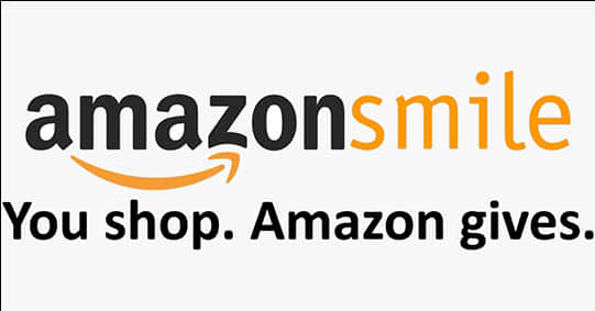 亞馬遜 桌布 壁紙 — 淺灰色背景上帶有橙色箭頭和標語的Amazon Smile標誌。