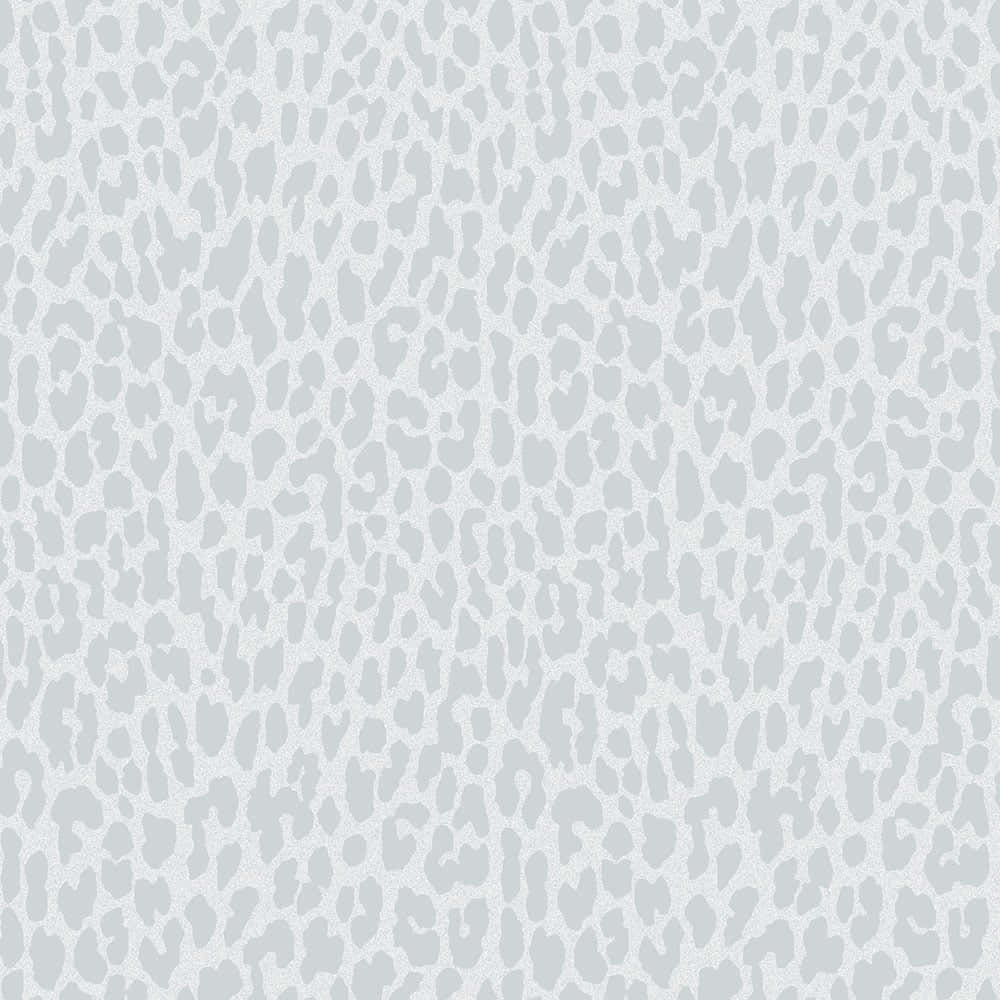 White Leopard Print 桌布 壁紙 — 淺色背景上帶有柔和斑點紋理的微妙灰色豹紋圖案。