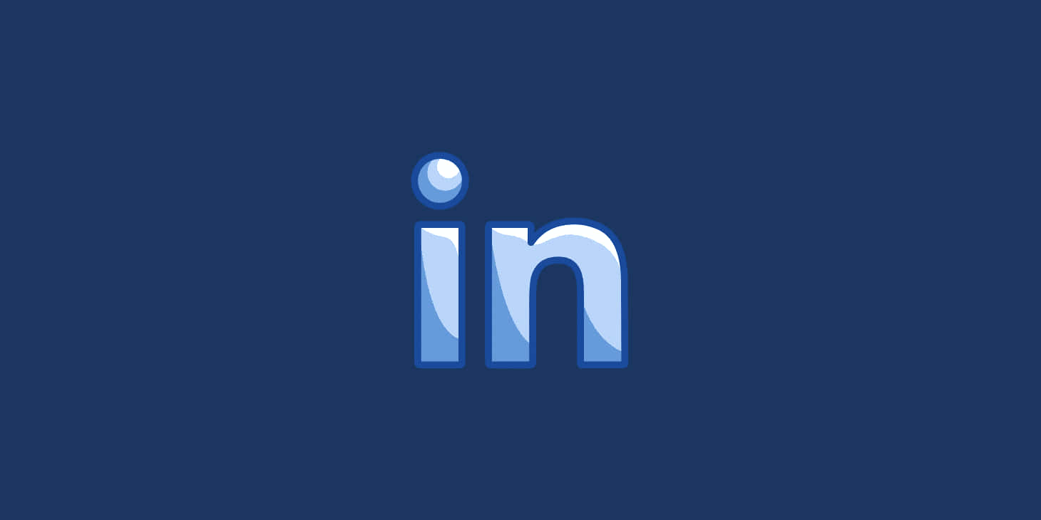 Linkedin Logo 桌布 壁紙 — 淺藍色LinkedIn標誌，帶有光澤球體，置於純深藍色背景上。
