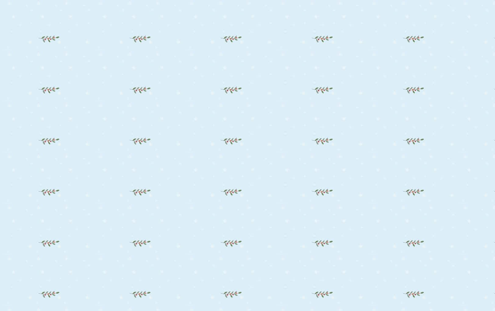 Pastel Blue Aesthetic Desktop 桌布 壁紙 — 淺藍色壁紙，帶有細小白色圓點和重複的棕色樹葉枝條的微妙圖案。