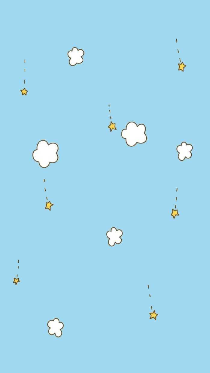 藍天白雲和黃色流星。