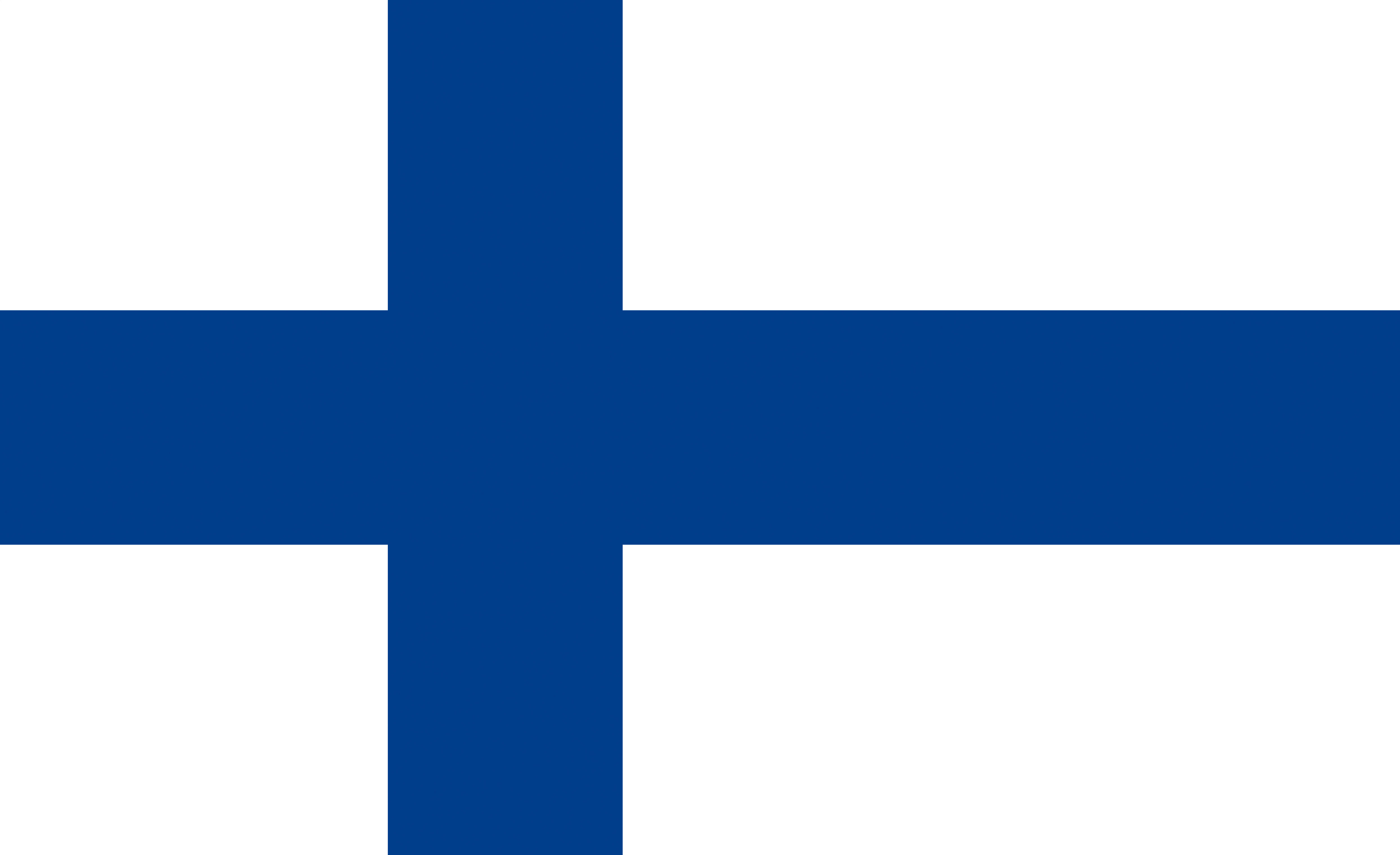 Finland 桌布 壁紙 — 清晰的白色背景，中間有一個大膽的藍色北歐十字架完美居中。